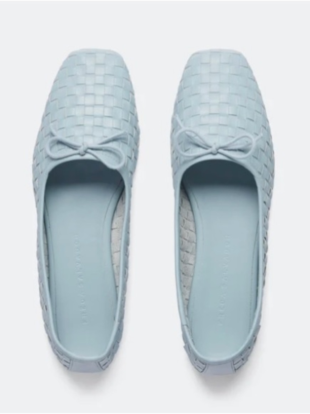 NEW Freda Salvador Jada Square Toe ballet flat - Sky Woven Calf